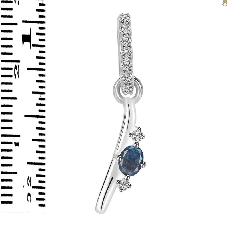 Labradorite & White Topaz Alphabet I Pendant LBD-RDA-35.