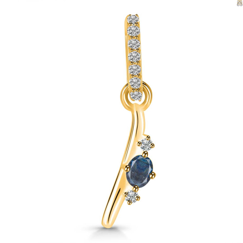 Labradorite & White Topaz Alphabet I Pendant LBD-RDA-35.