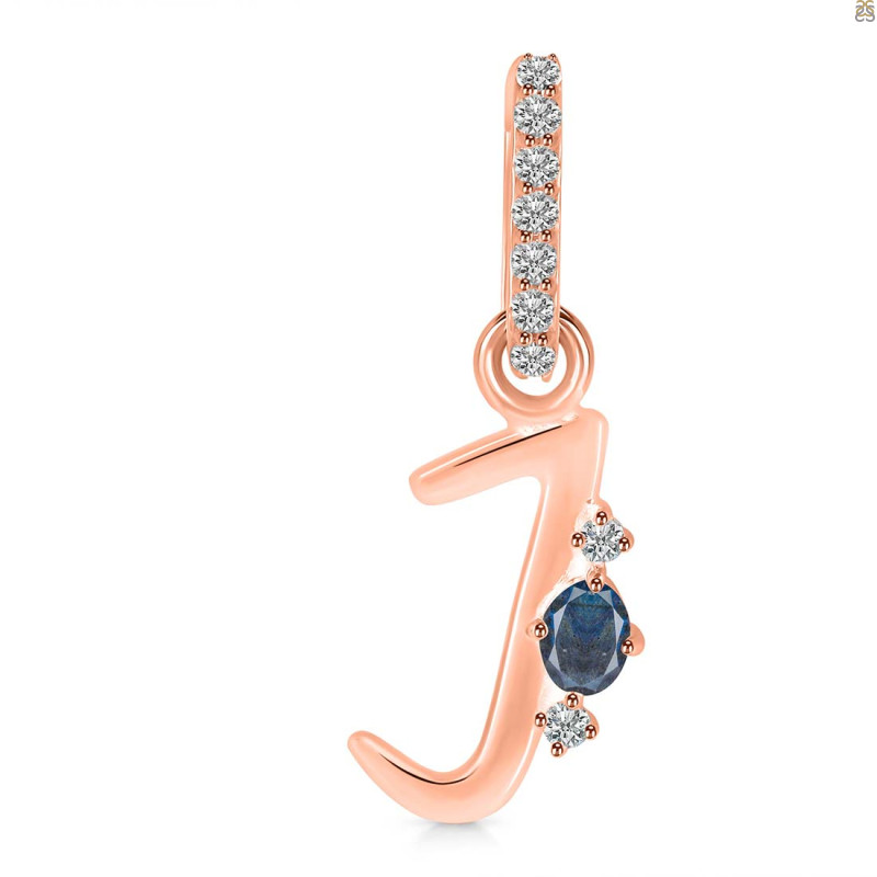 Labradorite & White Topaz Alphabet J Pendant LBD-RDA-36.