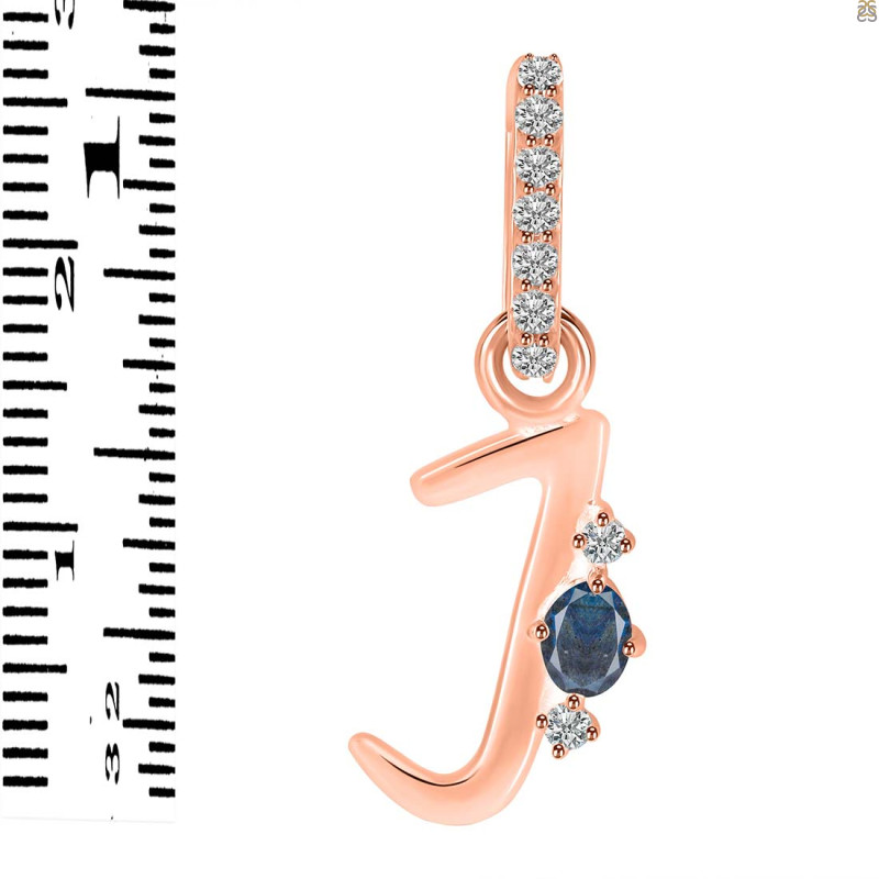 Labradorite & White Topaz Alphabet J Pendant LBD-RDA-36.