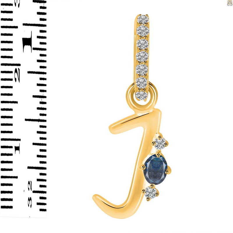 Labradorite & White Topaz Alphabet J Pendant LBD-RDA-36.