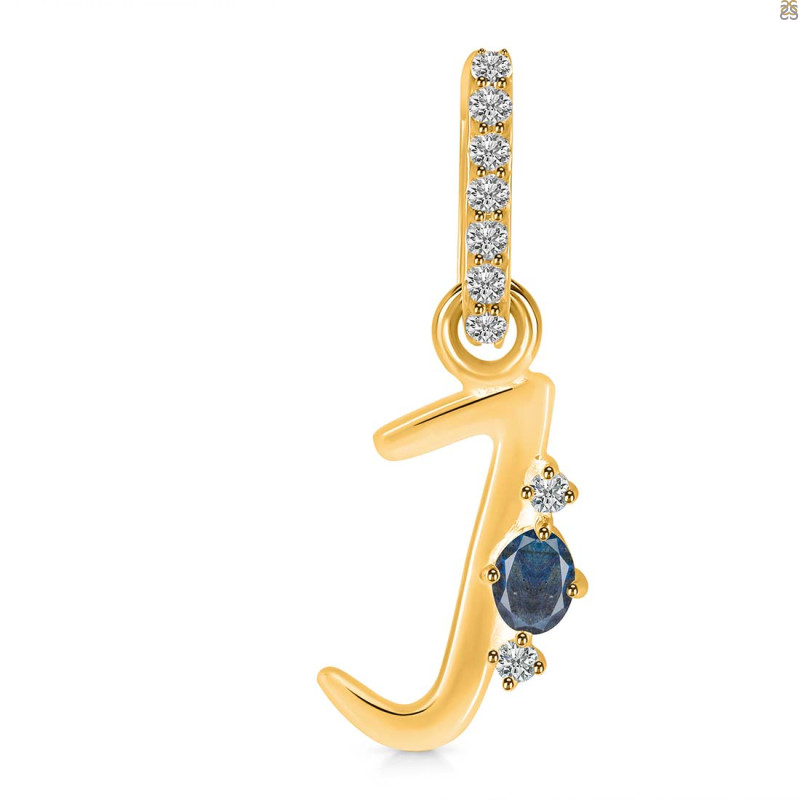 Labradorite & White Topaz Alphabet J Pendant LBD-RDA-36.