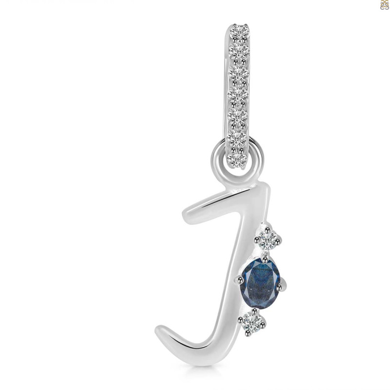 Labradorite & White Topaz Alphabet J Pendant LBD-RDA-36.