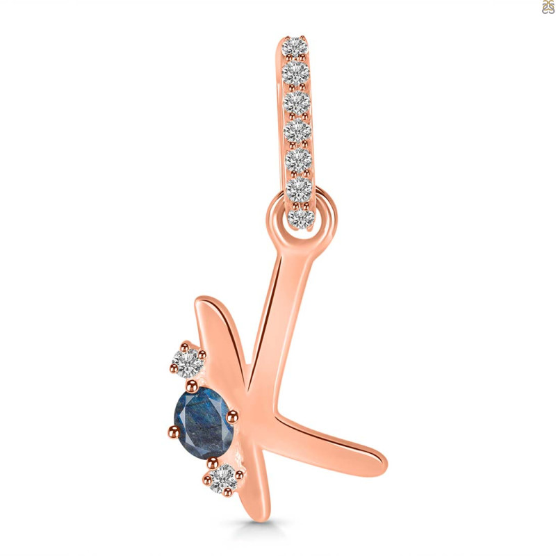 Labradorite & White Topaz Alphabet K Pendant LBD-RDA-37.