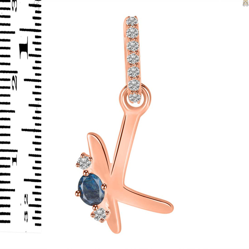 Labradorite & White Topaz Alphabet K Pendant LBD-RDA-37.