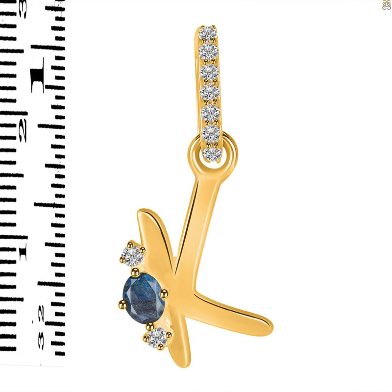 Labradorite & White Topaz Alphabet K Pendant LBD-RDA-37.