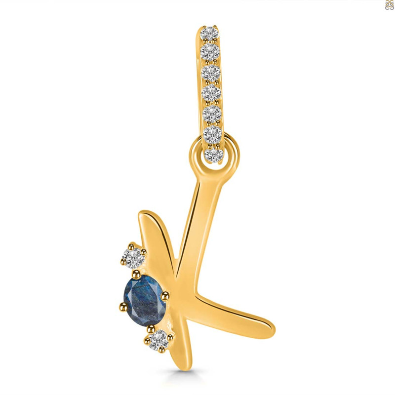 Labradorite & White Topaz Alphabet K Pendant LBD-RDA-37.
