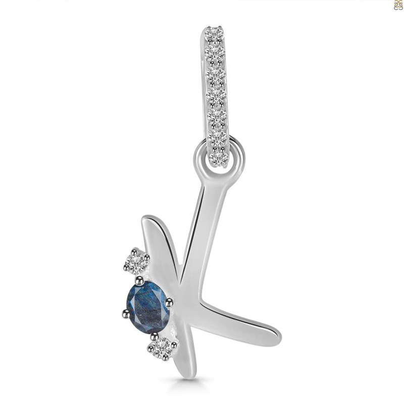 Labradorite & White Topaz Alphabet K Pendant LBD-RDA-37.