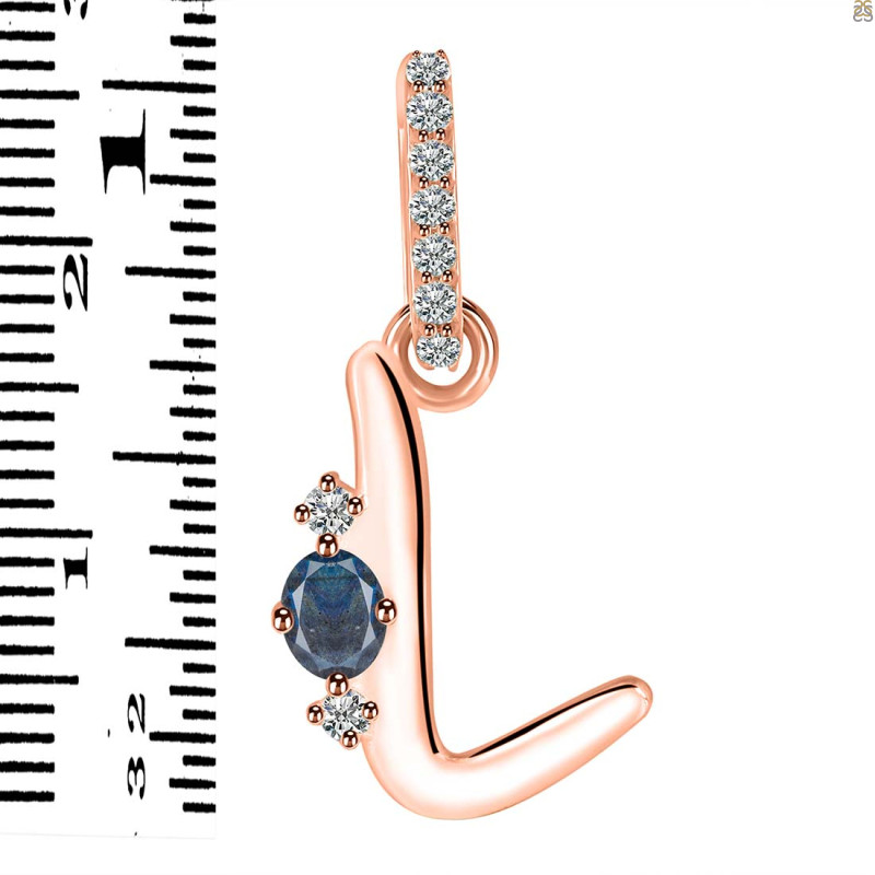 Labradorite & White Topaz Alphabet L Pendant LBD-RDA-38.