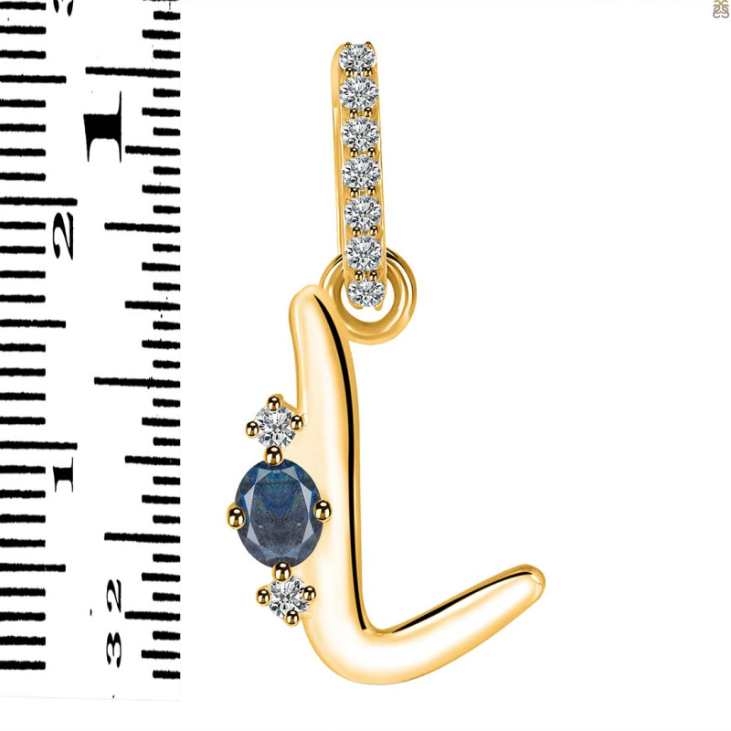 Labradorite & White Topaz Alphabet L Pendant LBD-RDA-38.