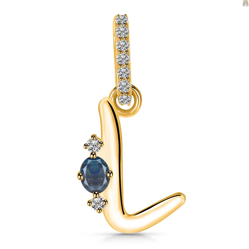Labradorite & White Topaz Alphabet L Pendant LBD-RDA-38.