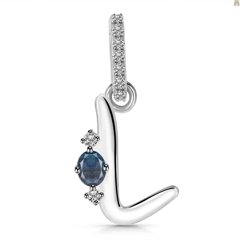 Labradorite & White Topaz Alphabet L Pendant LBD-RDA-38.