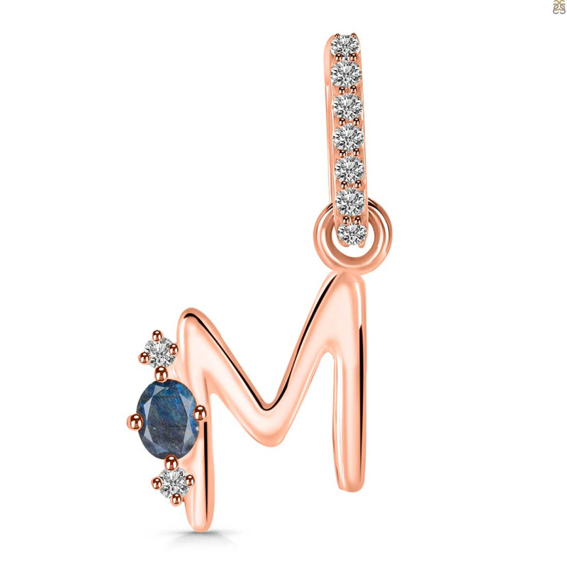 Labradorite & White Topaz Alphabet M Pendant LBD-RDA-39.