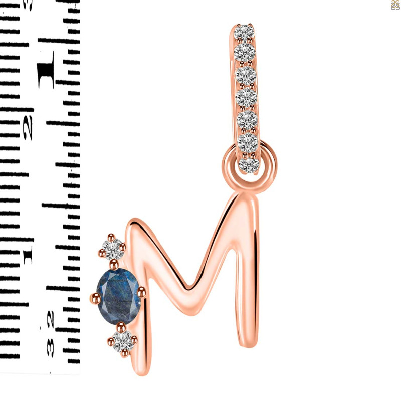 Labradorite & White Topaz Alphabet M Pendant LBD-RDA-39.