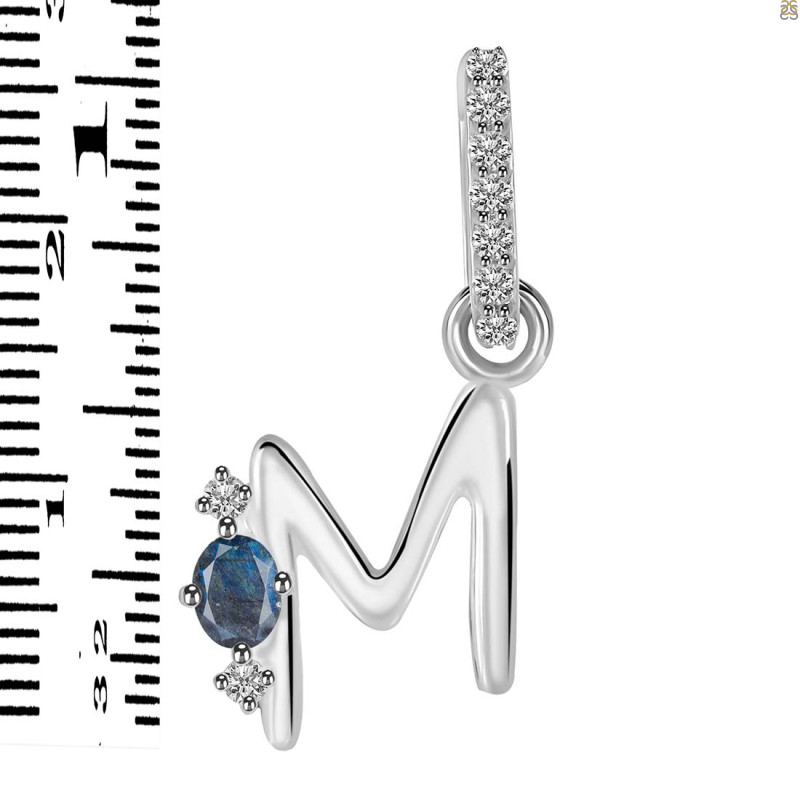 Labradorite & White Topaz Alphabet M Pendant LBD-RDA-39.