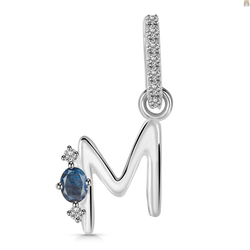 Labradorite & White Topaz Alphabet M Pendant LBD-RDA-39.