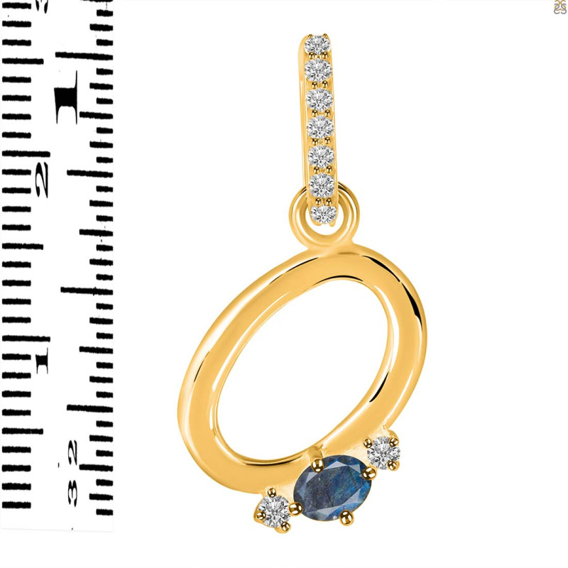 Labradorite & White Topaz Alphabet O Pendant LBD-RDA-41.