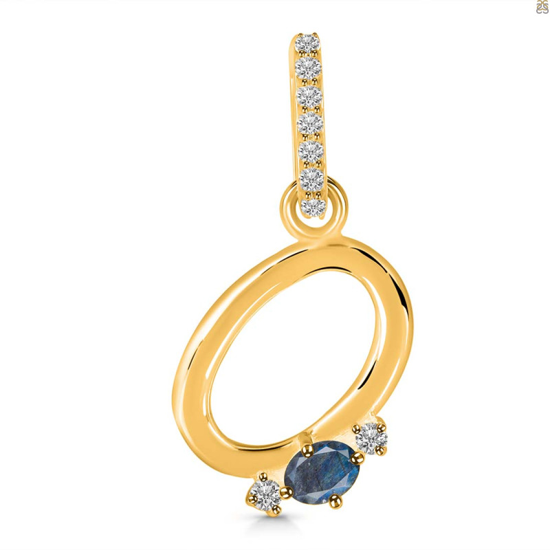 Labradorite & White Topaz Alphabet O Pendant LBD-RDA-41.