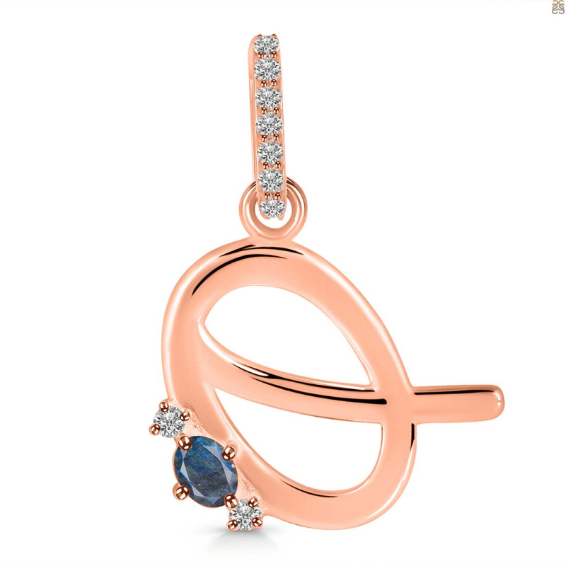 Labradorite & White Topaz Alphabet Q Pendant LBD-RDA-43.