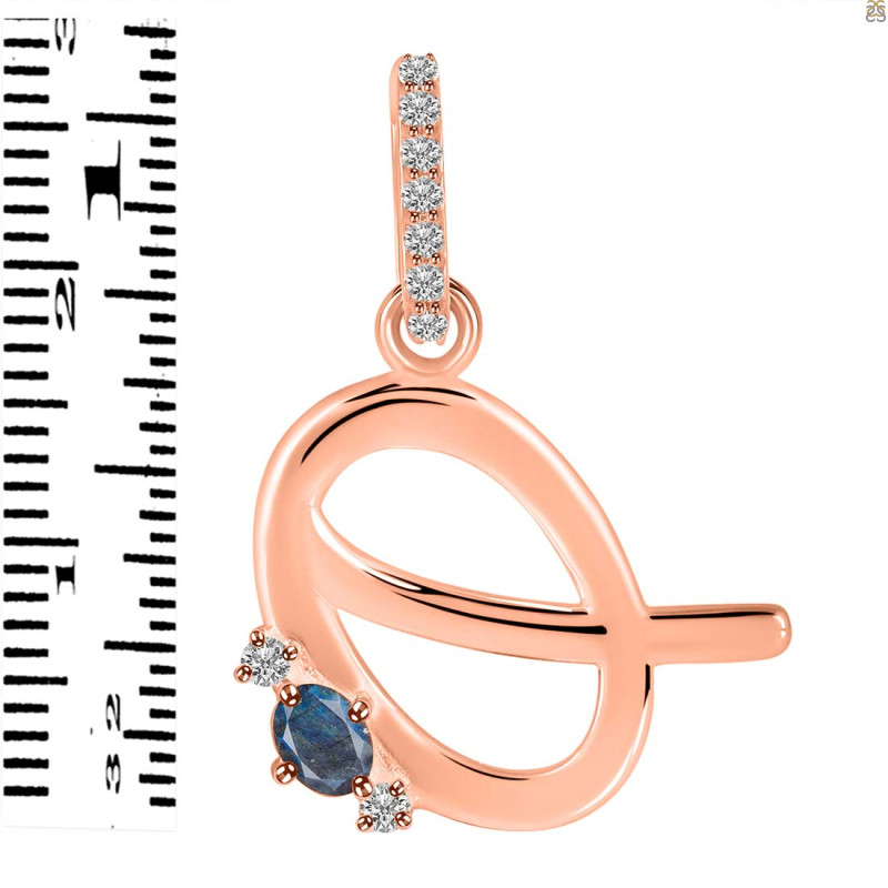 Labradorite & White Topaz Alphabet Q Pendant LBD-RDA-43.