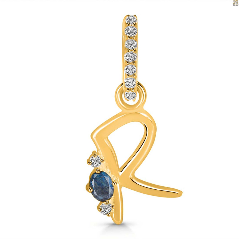 Labradorite & White Topaz Alphabet R Pendant LBD-RDA-44.