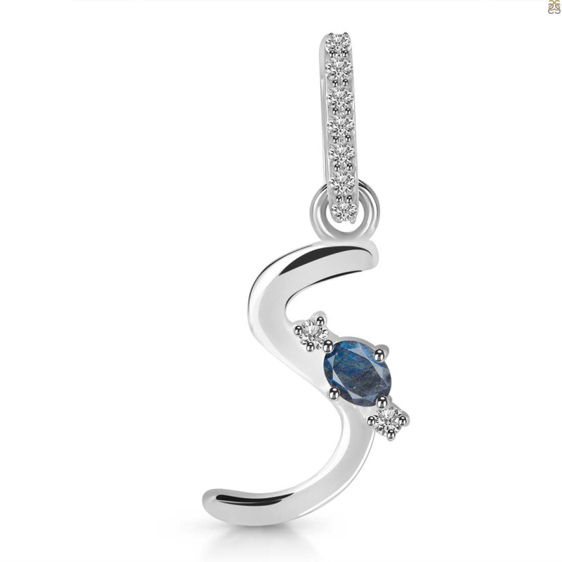 Labradorite & White Topaz Alphabet S Pendant LBD-RDA-45.