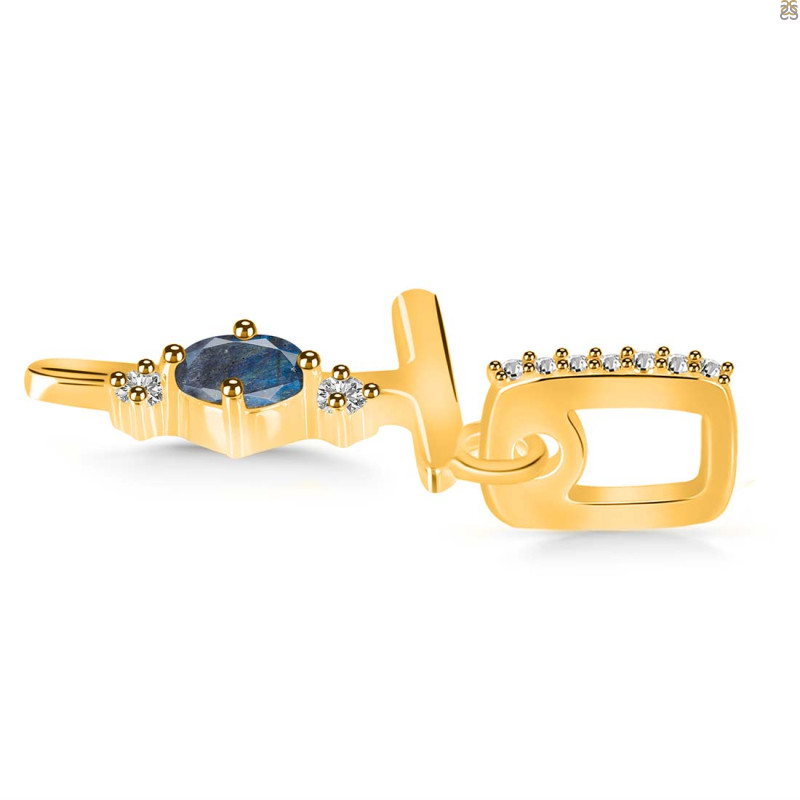 Labradorite & White Topaz Alphabet T Pendant LBD-RDA-46.