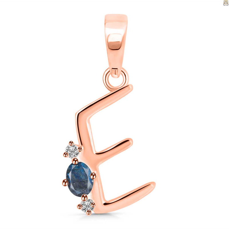 Labradorite & White Topaz Alphabet E Pendant LBD-RDA-5.