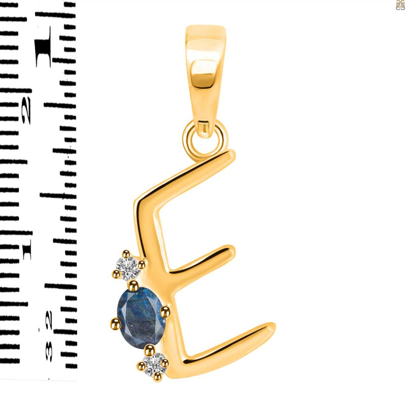 Labradorite & White Topaz Alphabet E Pendant LBD-RDA-5.
