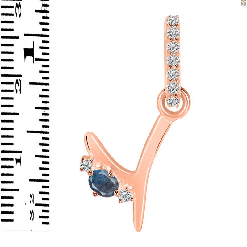 Labradorite & White Topaz Alphabet Y Pendant LBD-RDA-51.