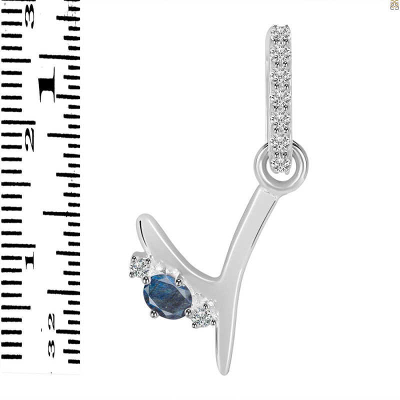 Labradorite & White Topaz Alphabet Y Pendant LBD-RDA-51.