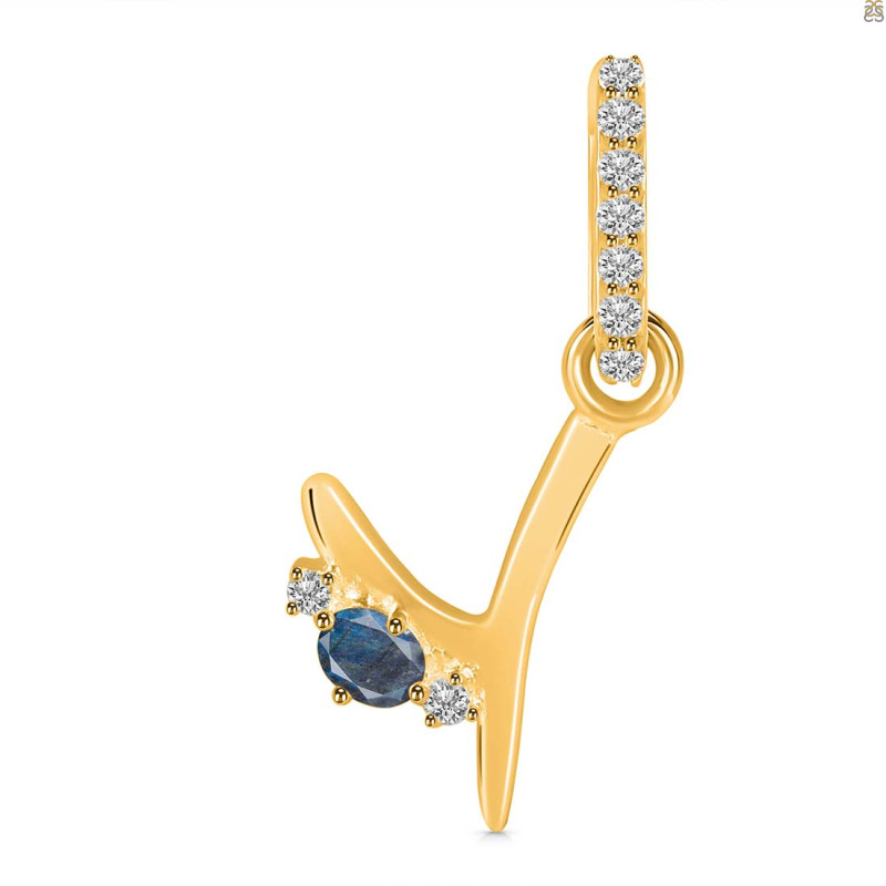 Labradorite & White Topaz Alphabet Y Pendant LBD-RDA-51.