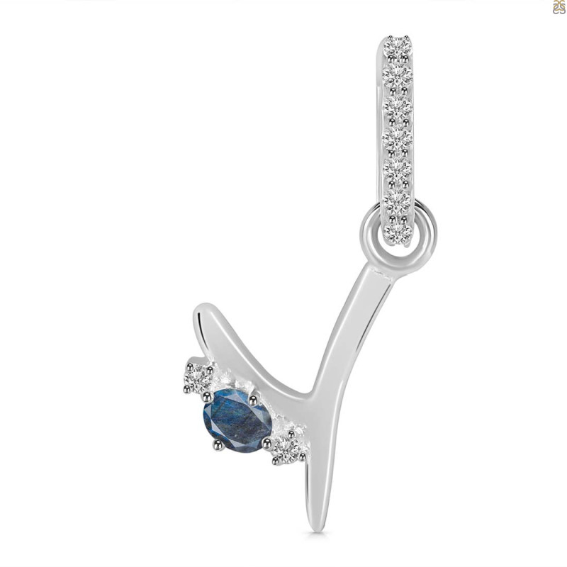 Labradorite & White Topaz Alphabet Y Pendant LBD-RDA-51.
