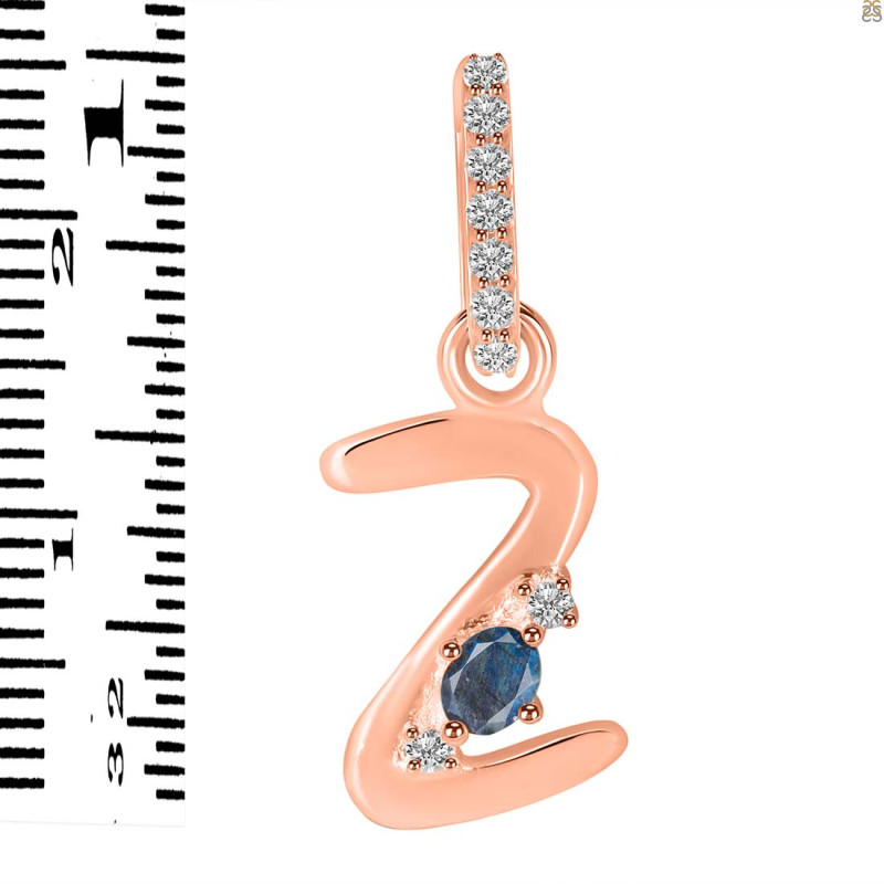 Labradorite & White Topaz Alphabet Z Pendant LBD-RDA-52.