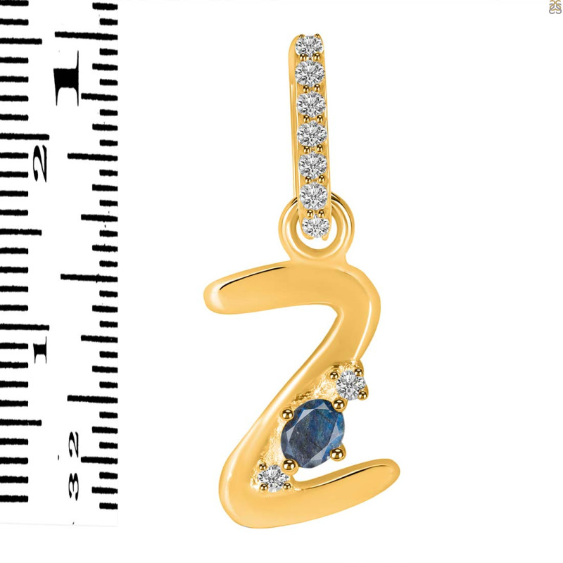 Labradorite & White Topaz Alphabet Z Pendant LBD-RDA-52.