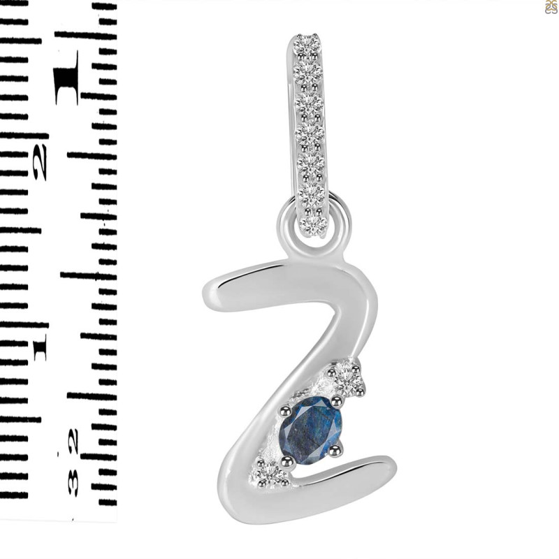 Labradorite & White Topaz Alphabet Z Pendant LBD-RDA-52.