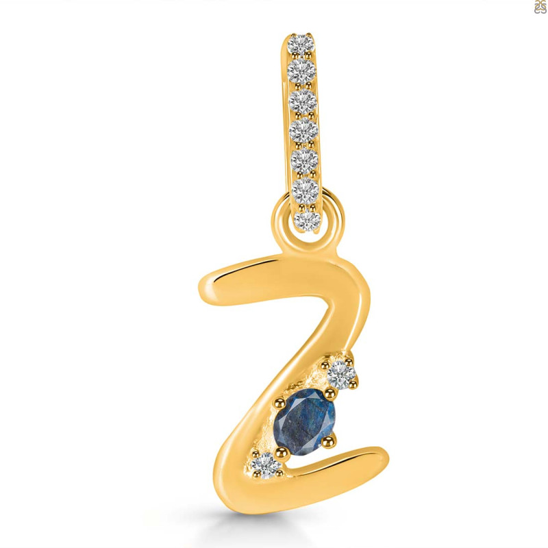 Labradorite & White Topaz Alphabet Z Pendant LBD-RDA-52.