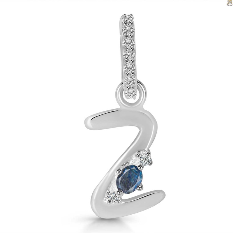 Labradorite & White Topaz Alphabet Z Pendant LBD-RDA-52.