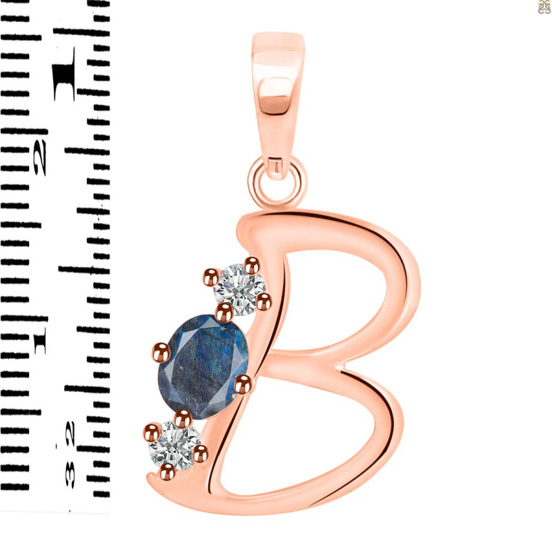 Labradorite & White Topaz Alphabet B Pendant LBD-RDA-54.