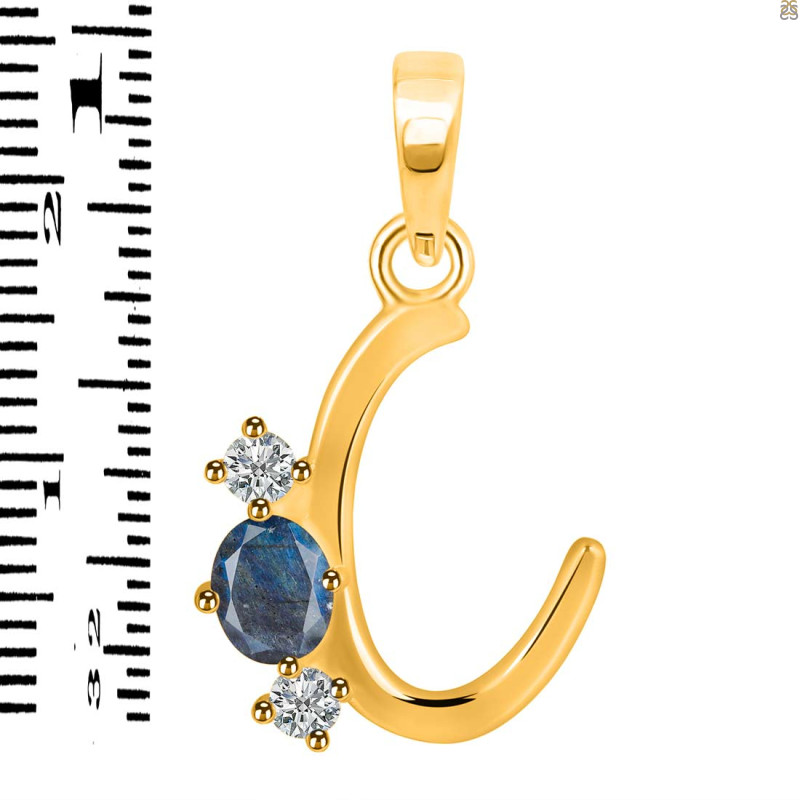 Labradorite & White Topaz Alphabet C Pendant LBD-RDA-55.