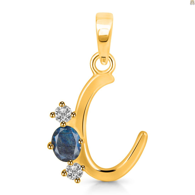 Labradorite & White Topaz Alphabet C Pendant LBD-RDA-55.