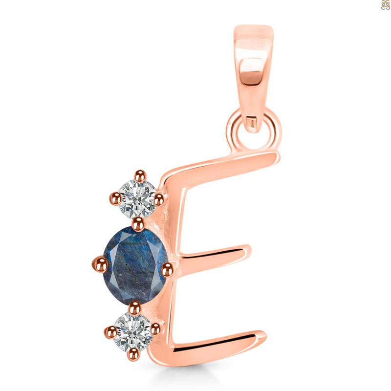 Labradorite & White Topaz Alphabet E Pendant LBD-RDA-57.