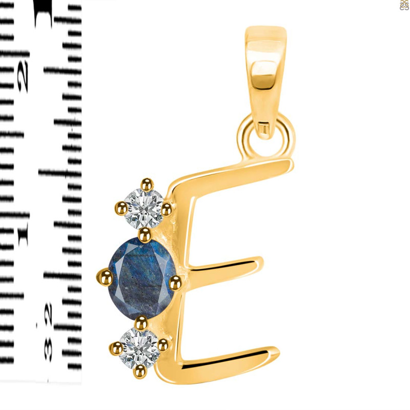 Labradorite & White Topaz Alphabet E Pendant LBD-RDA-57.