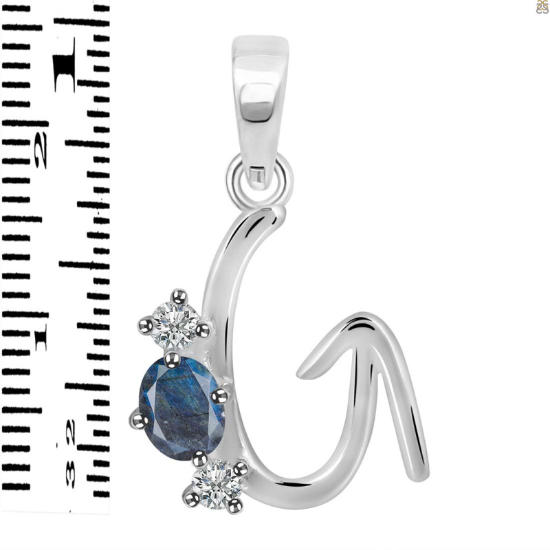 Labradorite & White Topaz Alphabet G Pendant LBD-RDA-59.