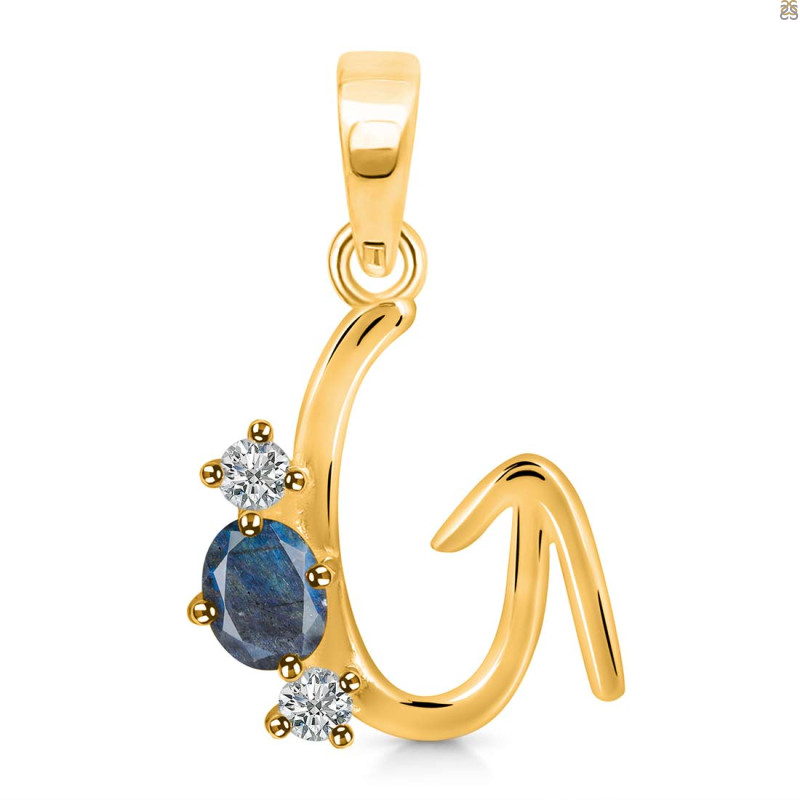 Labradorite & White Topaz Alphabet G Pendant LBD-RDA-59.