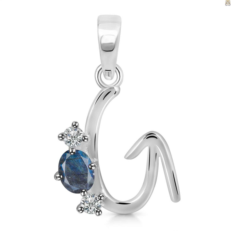 Labradorite & White Topaz Alphabet G Pendant LBD-RDA-59.