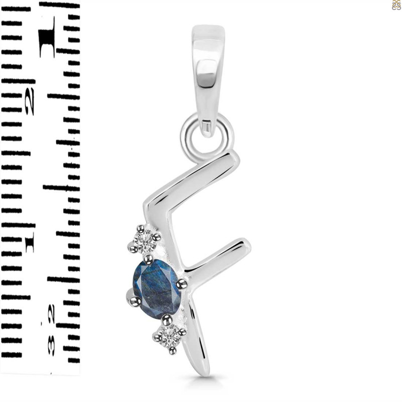 Labradorite & White Topaz Alphabet F Pendant LBD-RDA-6.