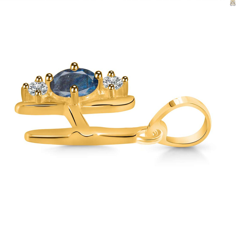 Labradorite & White Topaz Alphabet H Pendant LBD-RDA-60.