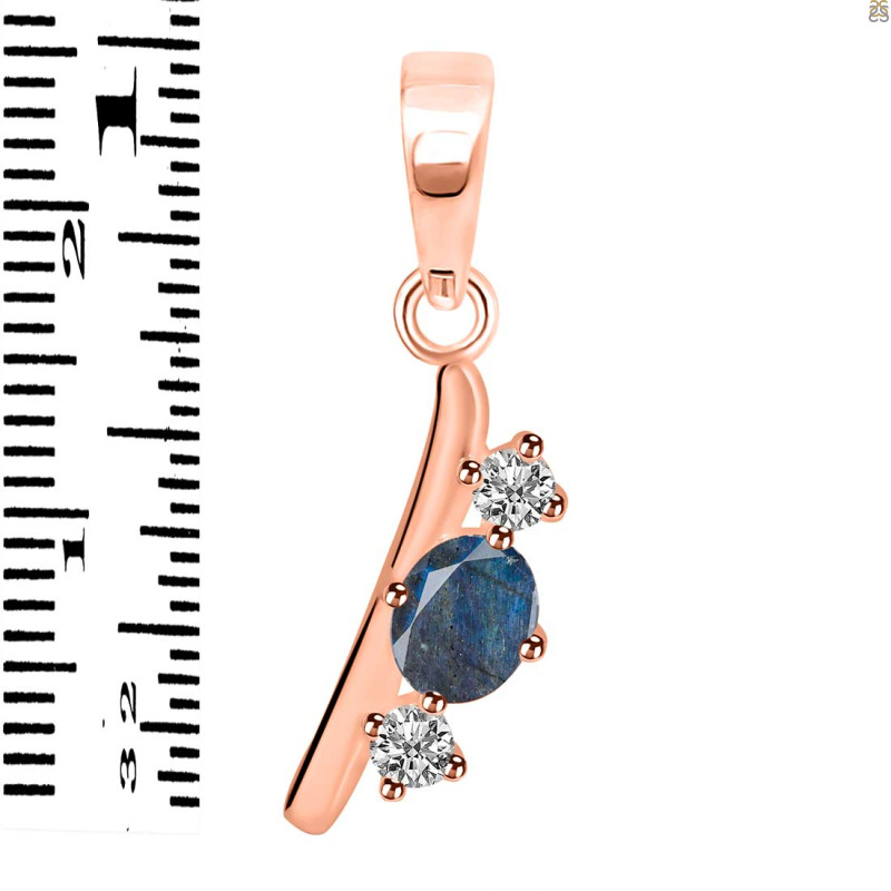 Labradorite & White Topaz Alphabet I Pendant LBD-RDA-61.
