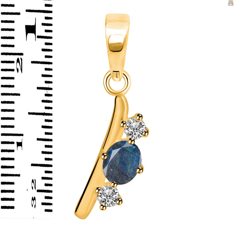 Labradorite & White Topaz Alphabet I Pendant LBD-RDA-61.